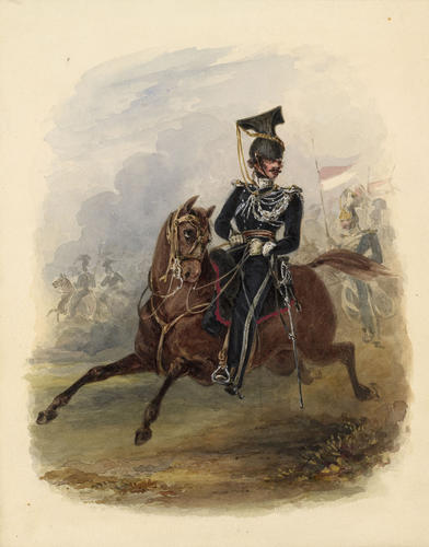British Officers. 17th Lancers, Marching Order. About 1828