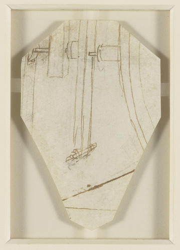 Recto: An emblem of Galeazzo Maria Sforza (?). Verso: A fragment of a design for a needle-making machine