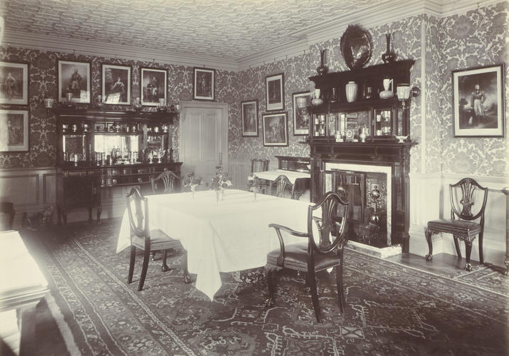 Photograph of the Dining Room in York Cottage, Sandringham, October 1897