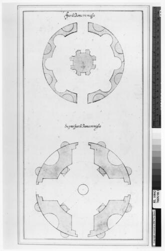 Mausoleum of Maxentius: plan of basement; Turlone, Via Portuense: plan