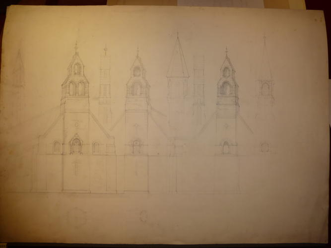 St Mildred's church, Whippingham: west elevations