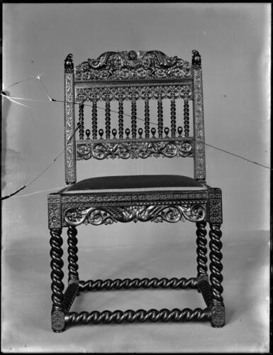 Glass plate negative of chair. RCIN 21605 Glass plate negative of chair. RCIN 21605