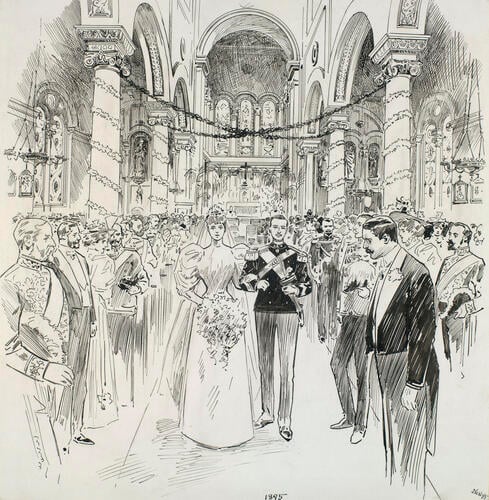 Marriage of the Duke of Aosta and Princesse Hélène d'Orléans, 25 June 1895