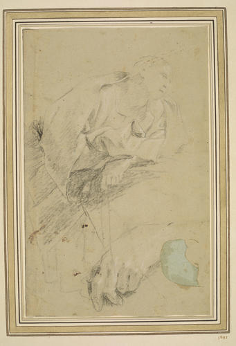 Studies of a man leaning forward and a hand Studies of a man leaning forward and a hand