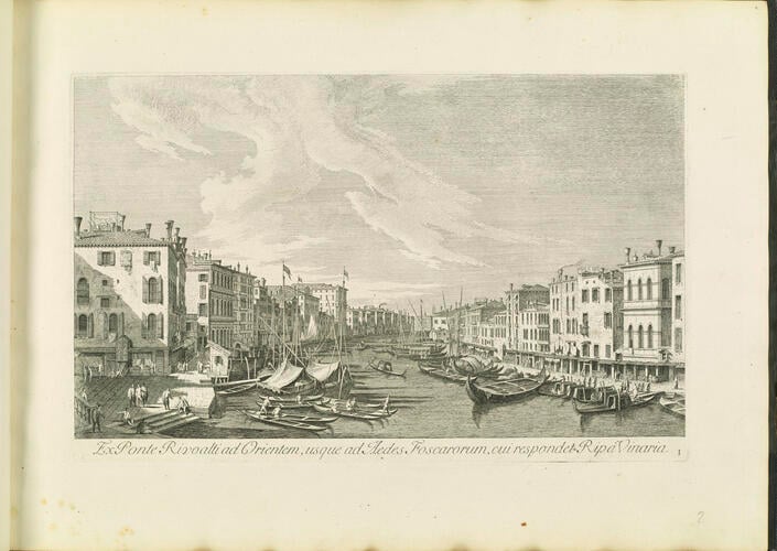 Master: Venetian views after Canaletto
Item: Ex Ponte Rivo Alti ad Orientem, usque ad Aedes Foscarorum, cui respondet Ripa Vinaria