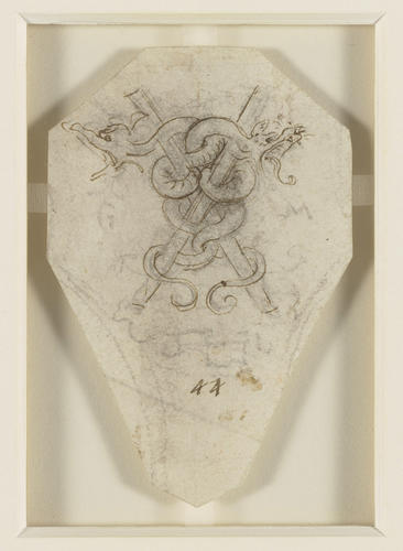 Recto: An emblem of Galeazzo Maria Sforza (?). Verso: A fragment of a design for a needle-making machine