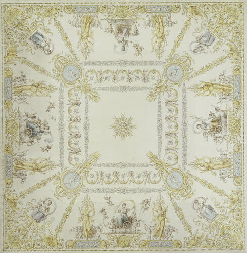 Ceiling design for the White Hall, Mikhailovsky Palace, St Petersburg