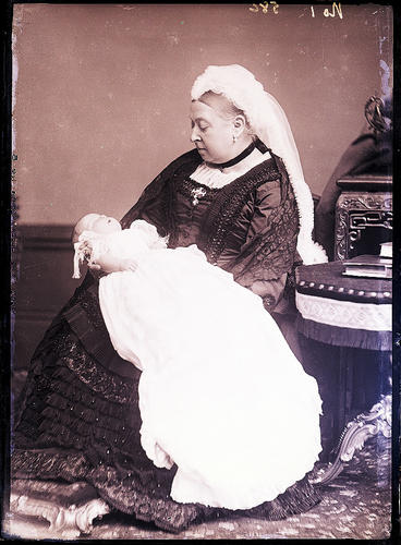 Queen Victoria with Alexander, Marquess of Carisbrooke, when a baby [Alexander Bassano Collection]
