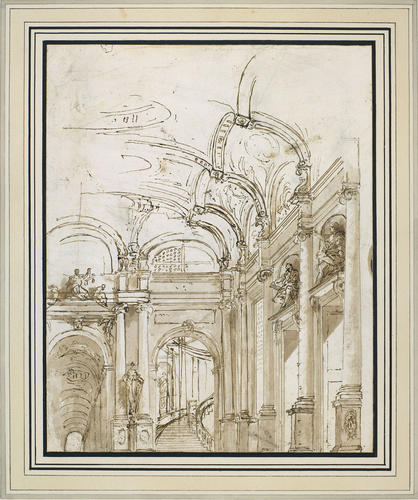 The hall and staircase of a palace