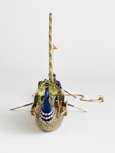 Peacock barge inkstand