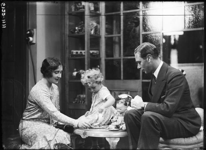 The Duke and Duchess of York with Princess Elizabeth of York, 30 July 1929
