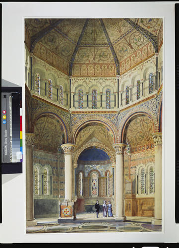 Baveno: Interior of the chapel of the Holy Evangelists, looking east