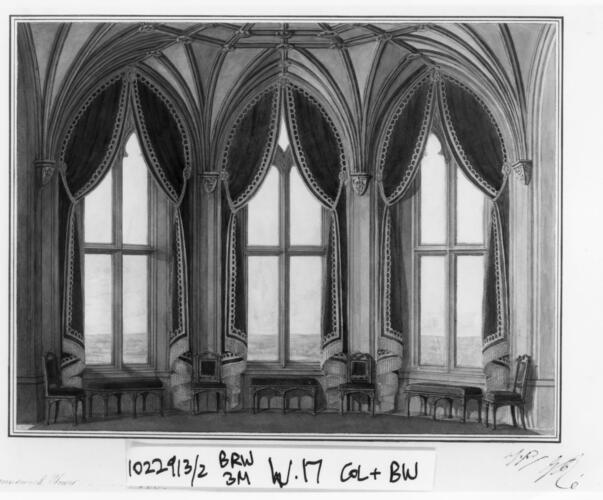Design for the north elevation of the Beaufette Room, Room 186 (Octagon Room) Windsor Castle, c. 1826 Design for the north elevation of the Beaufette Room, Room 186 (Octagon Room) Windsor Castle, c. 1826