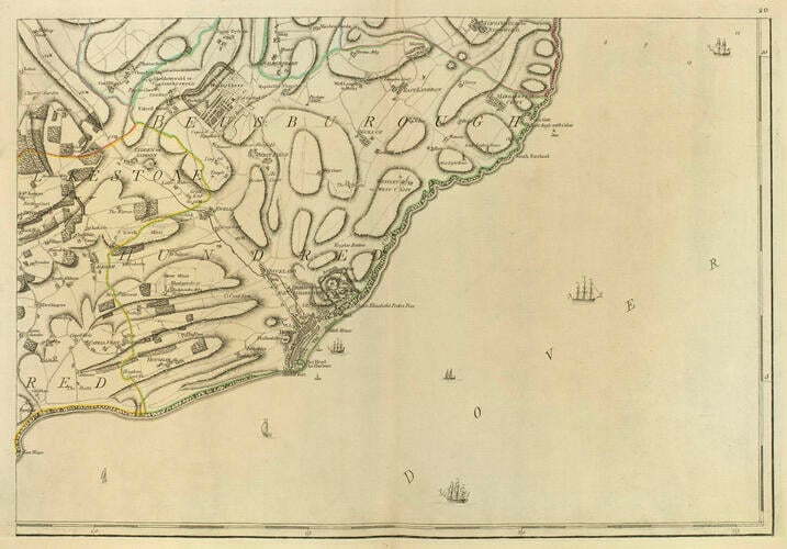 A TOPOGRAPHICAL MAP OF THE COUNTY OF KENT IN TWENTY FIVE SHEETS ON A SCALE OF TWO INCHES TO A MILE, FROM AN ACTUAL SURVEY. .