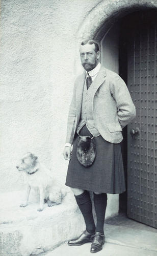 The Prince of Wales with Happy the terrier