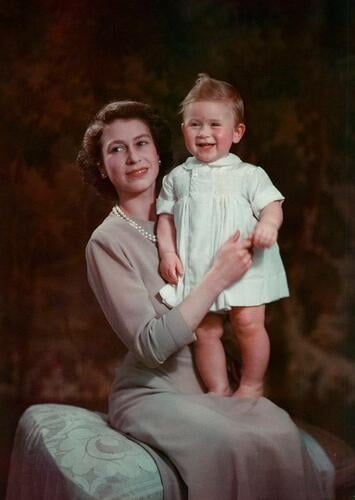 Princess Elizabeth with Prince Charles, 1949