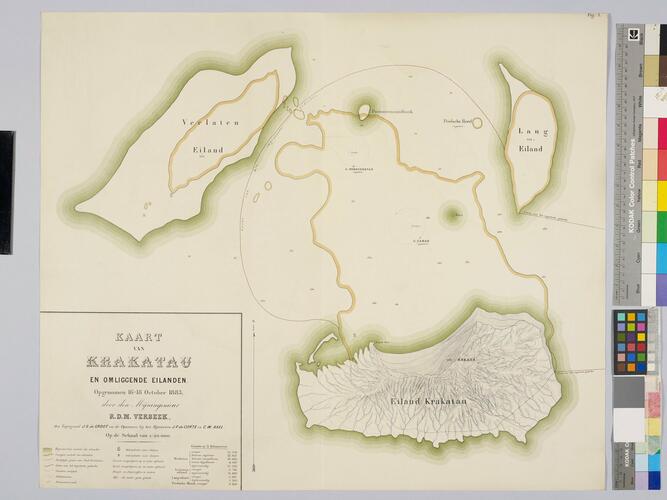 Master: Krakatau : Album contenant 25 planches chromolithographiques des Régions dévastées . . . / par R. D. M. Verbeek