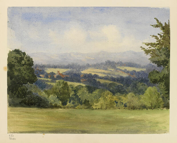 View across meadows