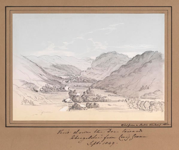 Master: Queen Victoria's Sketchbook 1848-1854
Item: View down the Dee towards Abergeldie from Craig Gowan