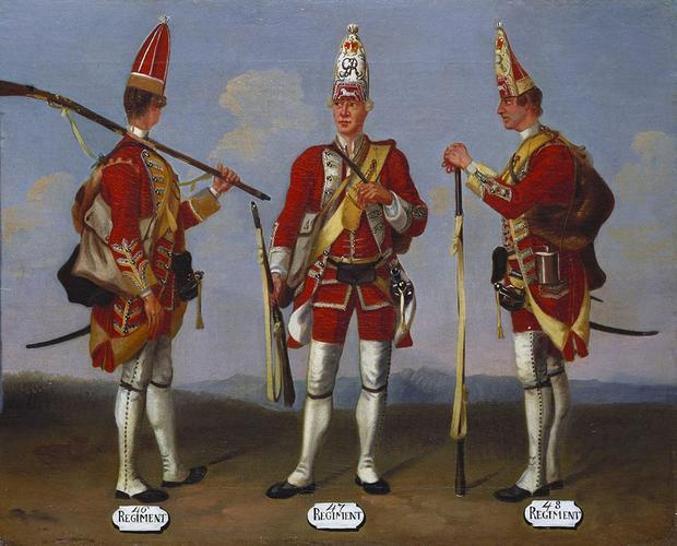 Grenadiers, 46th, 47th and 48th Regiments of Foot, 1751