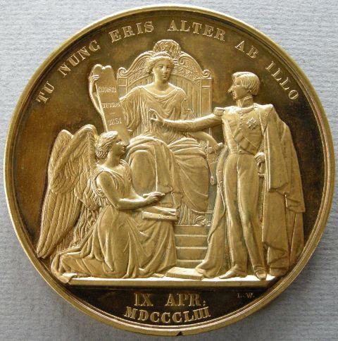 Belgium. Medal commemorating the Majority of the Duke of Brabant, 1853 Belgium. Medal commemorating the Majority of the Duke of Brabant, 1853