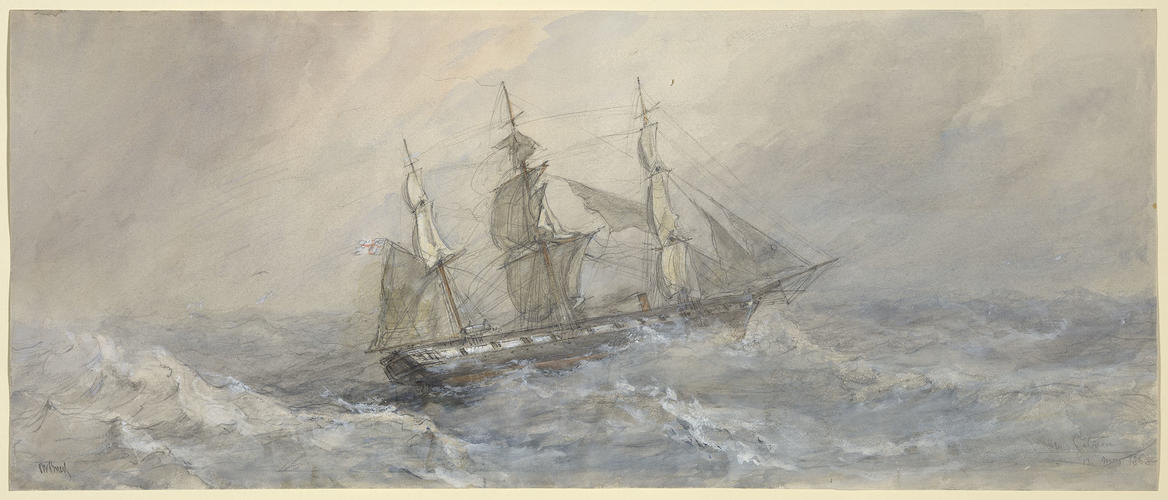 HMS Galatea in a squall, 13 May