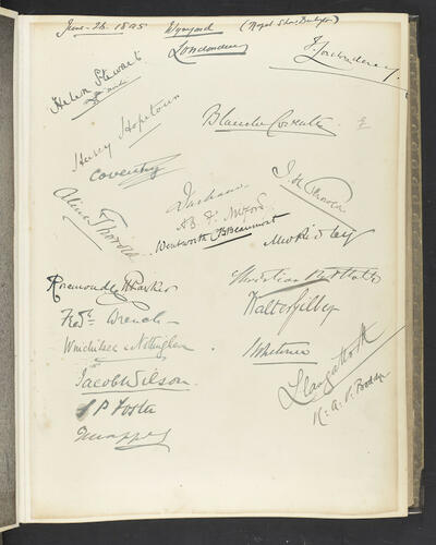 Autographs of house guests at Wynard House