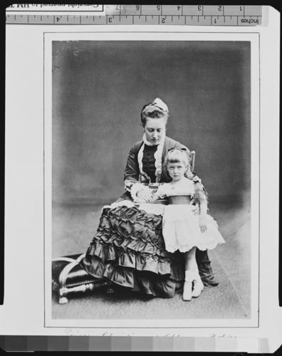 Helena, Princess Christian of Schleswig-Holstein and her elder daughter, Princess Helena Victoria, 1873 [in Portraits of Royal Children Vol. 17	1872-73]