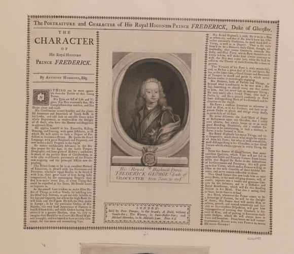 His Royal Highness Prince FREDERICK GEORGE Duke of GLOCESTER