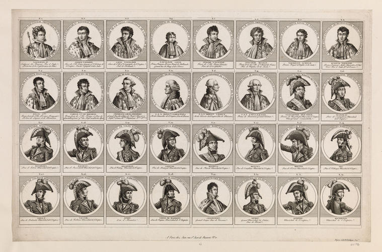 [Napoléon I, Emperor of the French with portraits of his Imperial court]