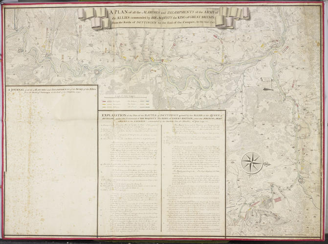 Map of the Battle of Dettingen, 1743 (Dettingen am Main, Bavaria, Germany) 50°02'29