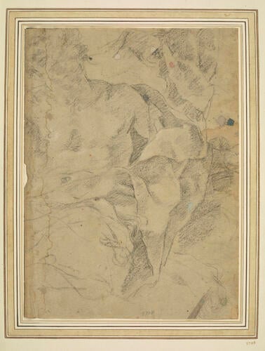 Recto: A study of drapery. Verso: A study of part of a male head Recto: A study of drapery. Verso: A study of part of a male head