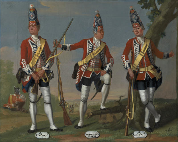Grenadiers, 1st and 3rd Regiments of Foot Guards and Coldstream Guards, 1751