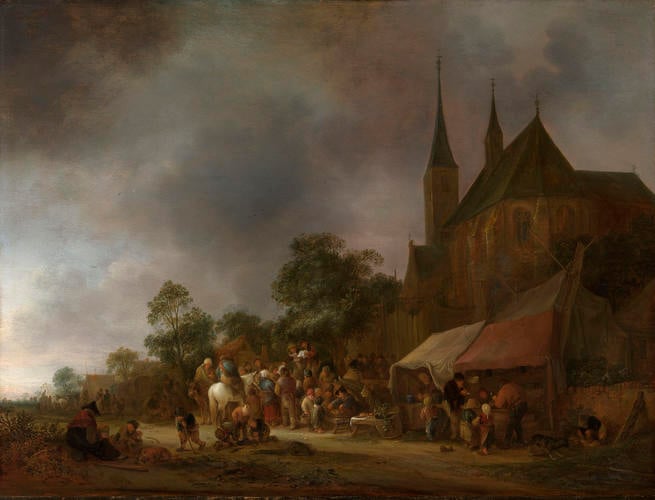 A Village Fair, with a Church behind A Village Fair, with a Church behind