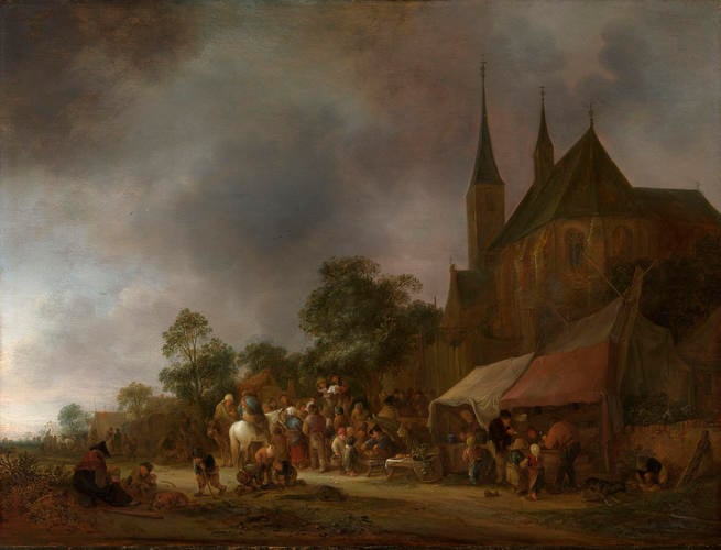 A Village Fair, with a Church behind