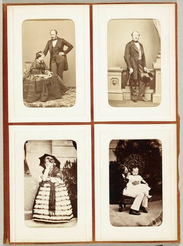Folding concertina album containing portraits of Queen Victoria, Prince Albert, Members of the Royal Family, Foreign Royals and celebrities