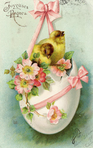 Postcard of an Easter egg