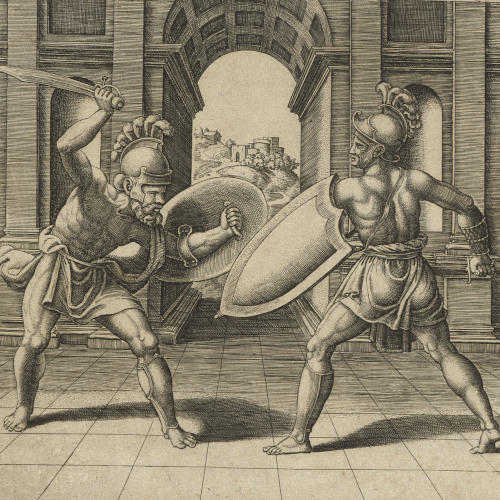 Two men fighting