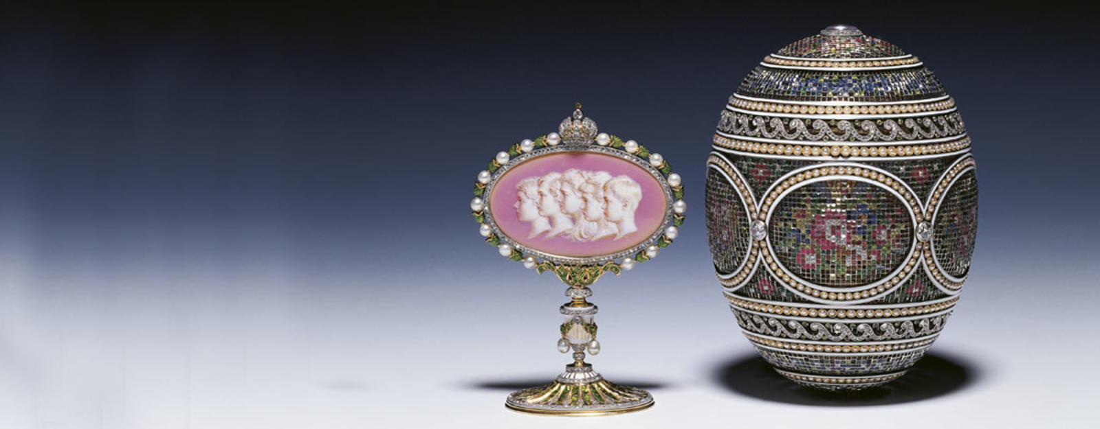 View of Fabergé's Mosaic Egg and Surprise