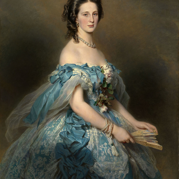 Considered a great beauty in her youth, with a tall, graceful figure, the Grand Duchess Alexandra, or ‘Sanny’, was the fifth daughter of Joseph, Duke of Saxe-Altenburg and Amalie Therese Louise, Duchess of Württemberg. In September 1848 s