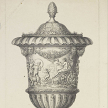 Drawing of a Baroque vase